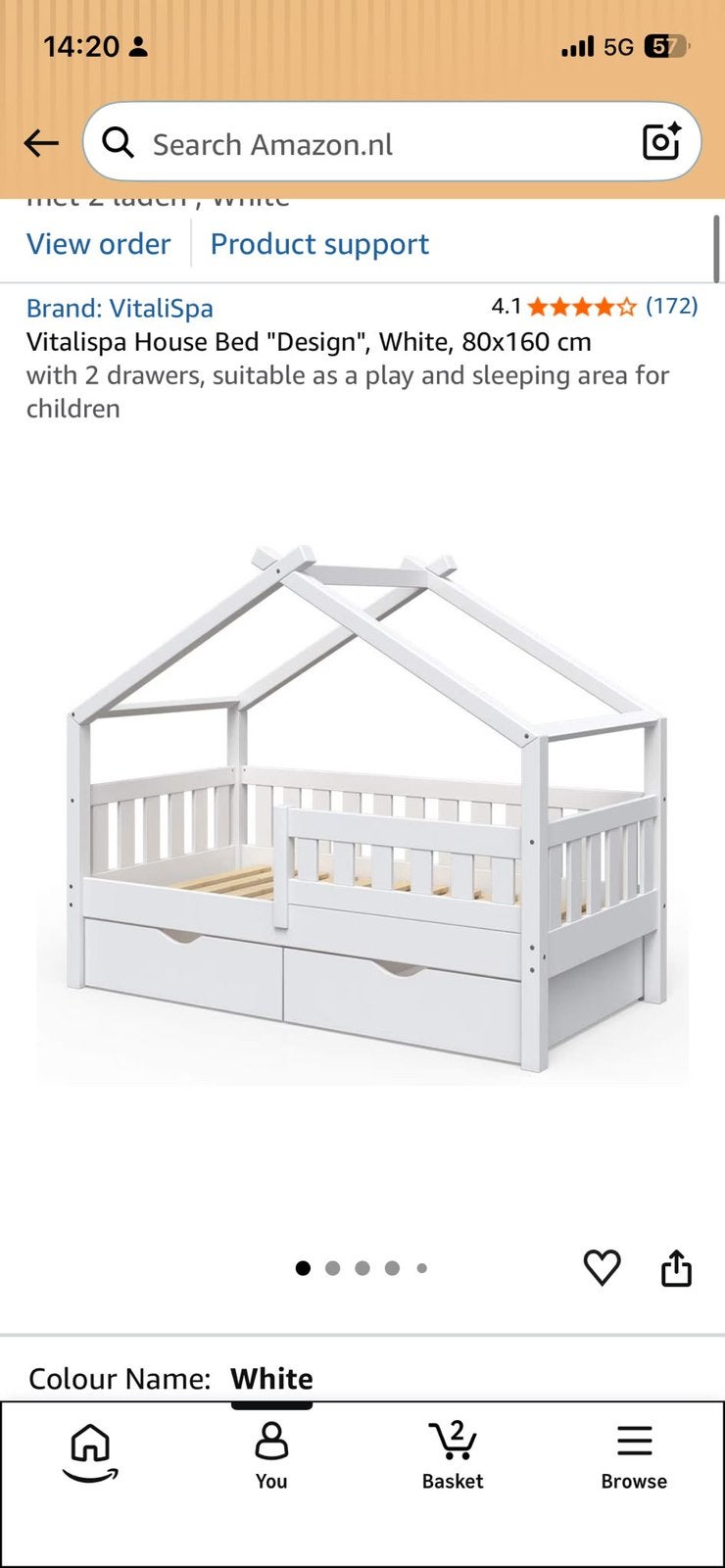 Foto 12 van Kinderbed merk: Vitalispa, met lades en Matras 80x160 cm