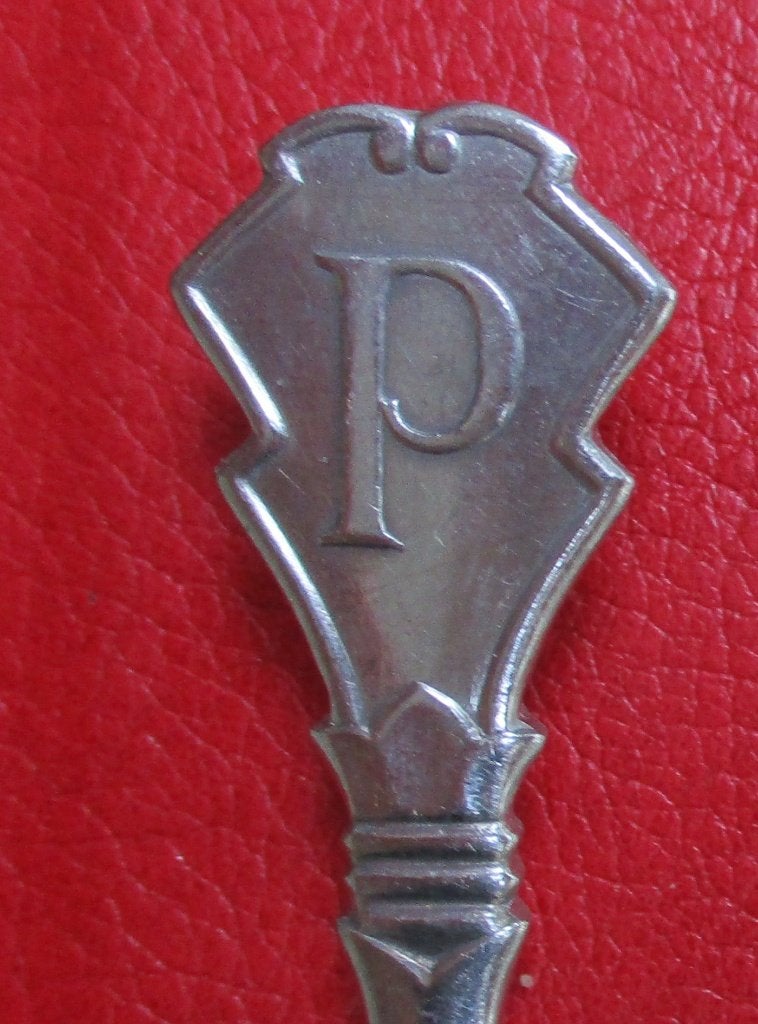 Letterlepeltje theelepel letter P van Peter Piet Paul Pino, Ophalen of Verzenden, Metaal, Bestek