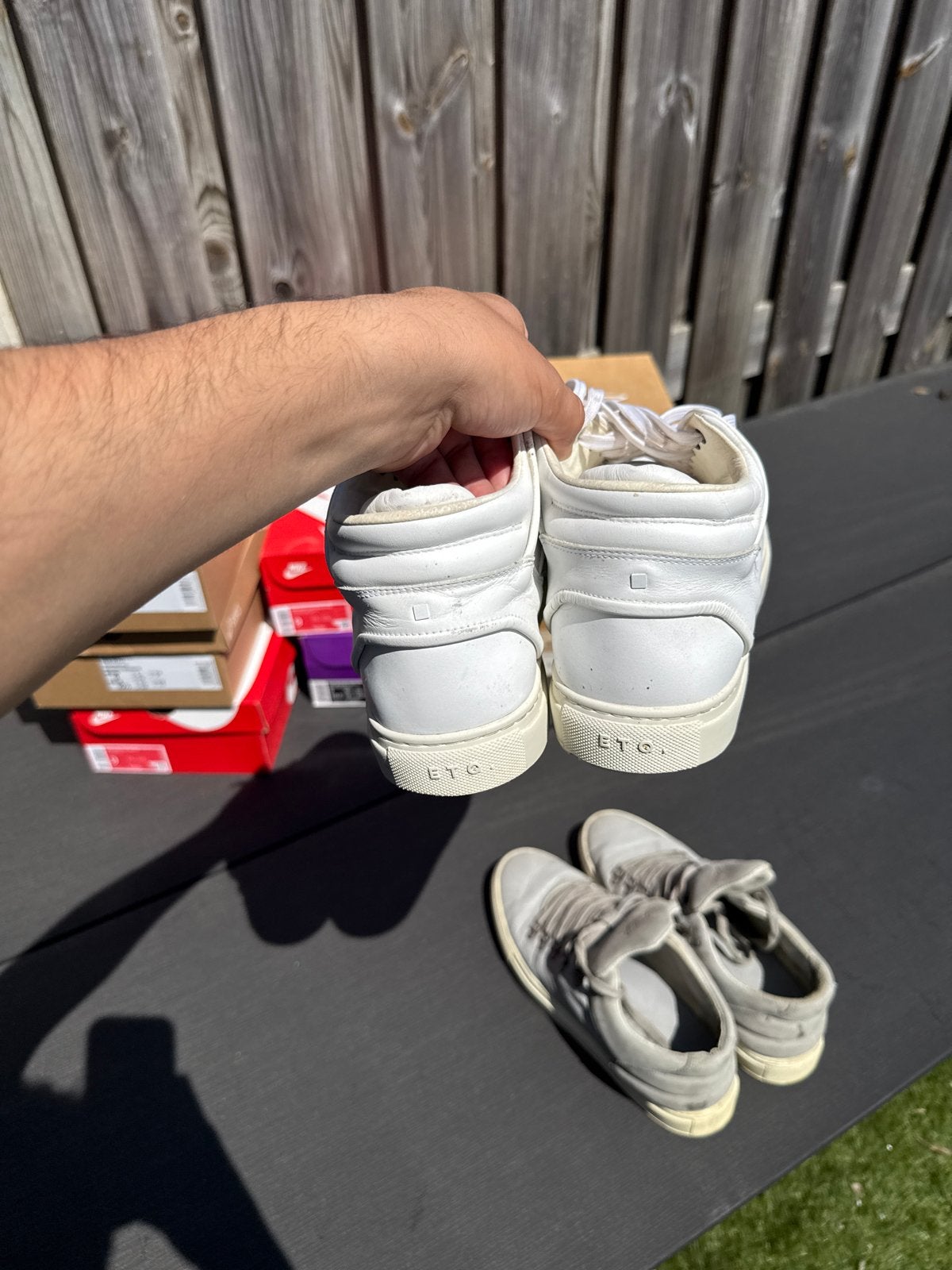 Witte ETQ Amsterdam schoenen maat 42, Ophalen, Gedragen, Wit, Sneakers of Gympen
