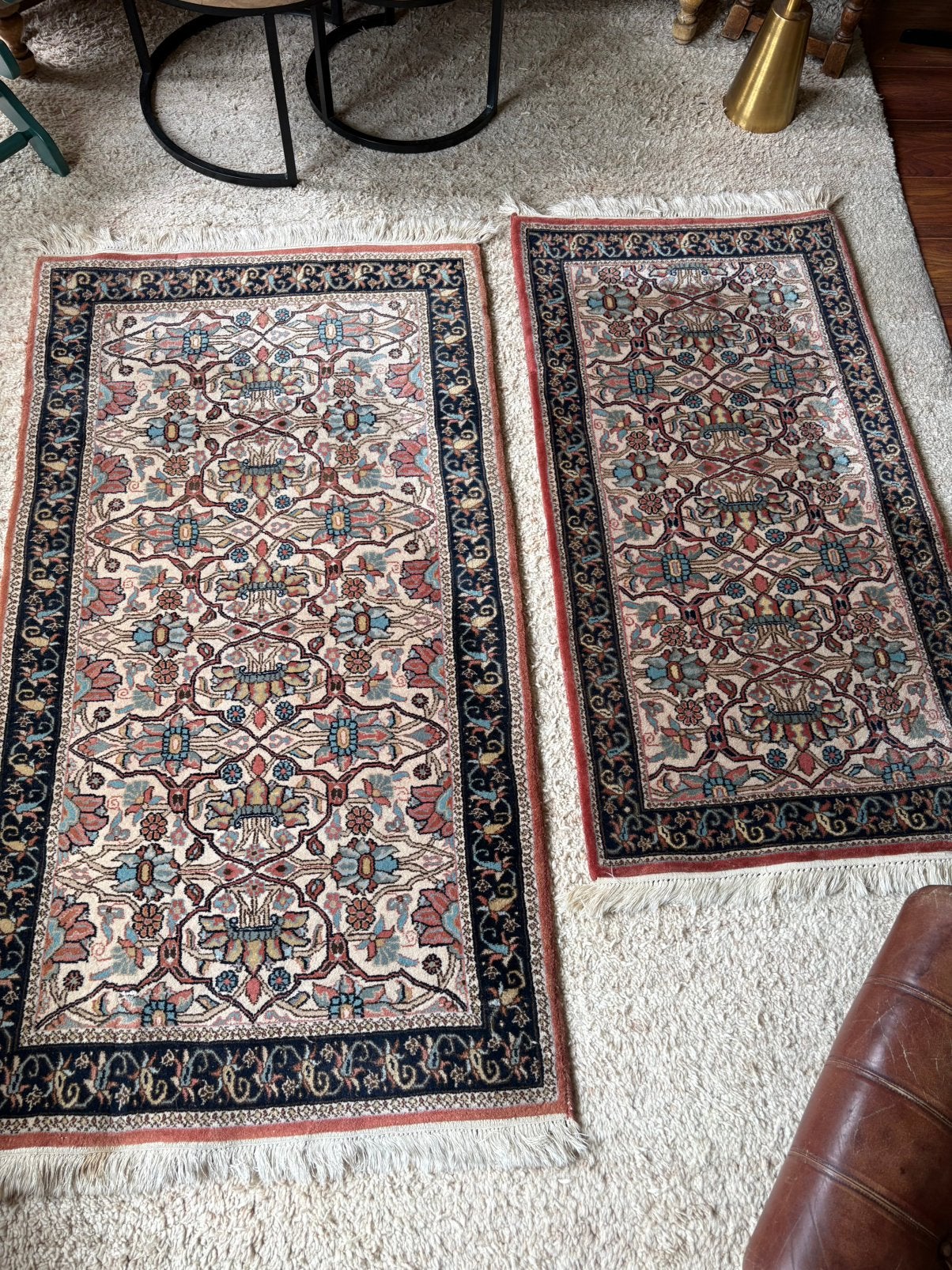 Twee authentieke Perzische Kirman vloerkleden Vintage, Ophalen of Verzenden, Rechthoekig, 200 cm of meer, 50 tot 100 cm