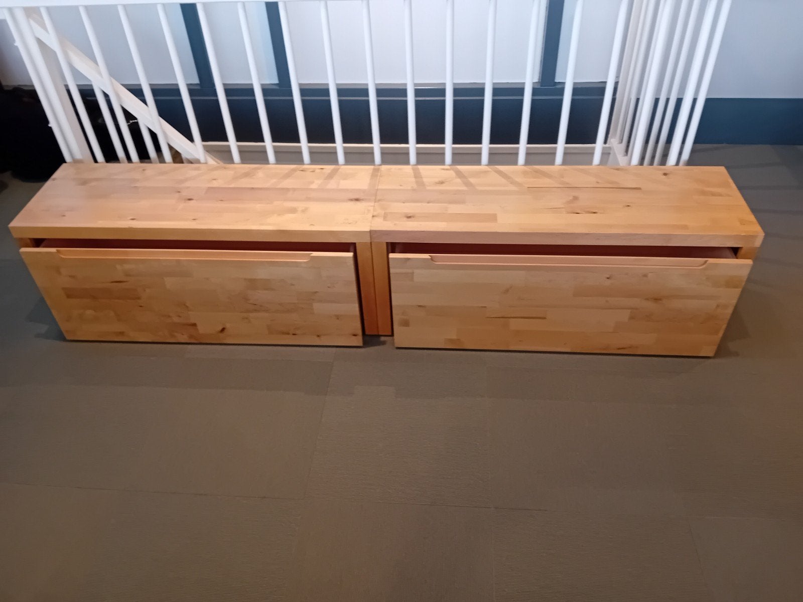 Opberg bank met lade, Huis en Inrichting, Woonaccessoires | Kisten, Ophalen, Gebruikt, Minder dan 50 cm, Minder dan 50 cm