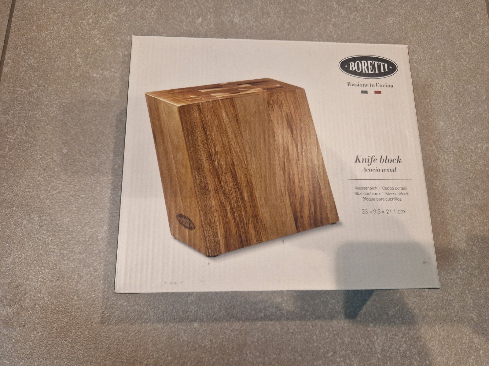 Boretti messenblok van hout - Nieuw in doos, Overige typen, Hout, Nieuw, Ophalen of Verzenden