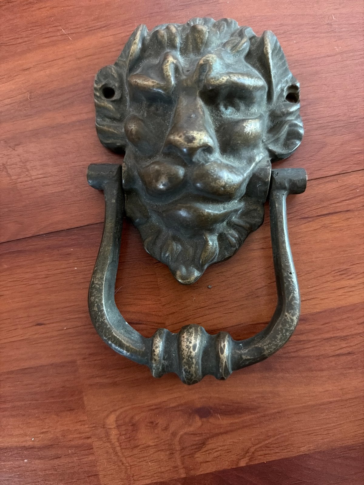 Antieke bronzen leeuwenkop deurklopper, Ophalen of Verzenden