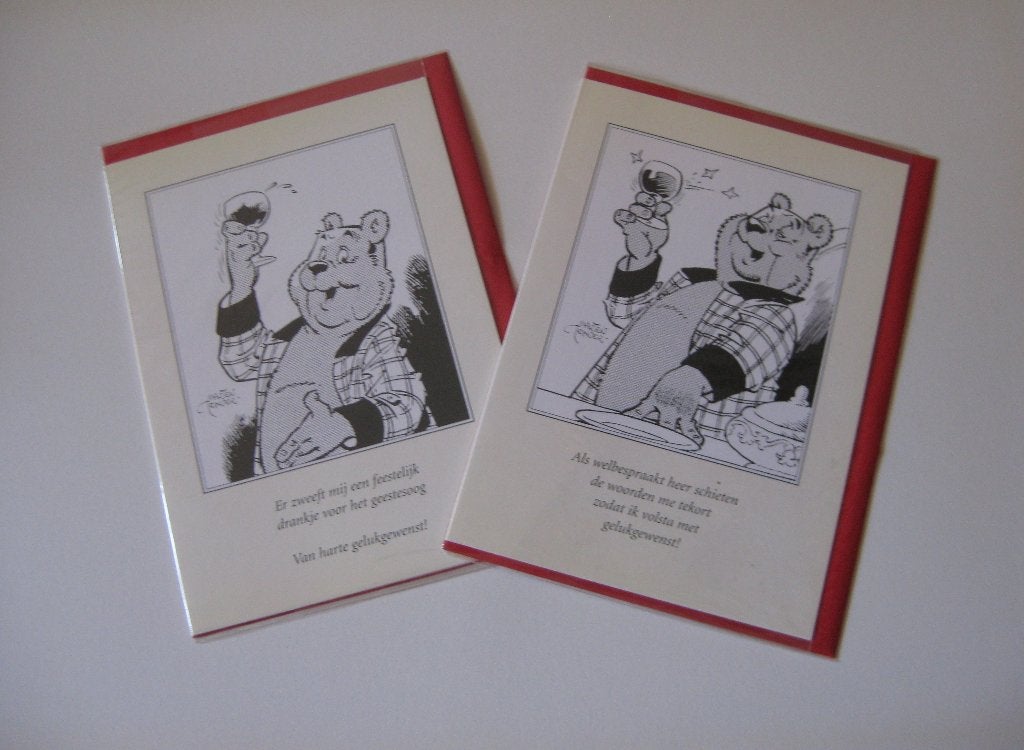 2x wenskaart Olivier B. Bommel / Ton Paauw Kijkkader, Verzamelen, Ophalen, Olivier B, Bommel en Tom Poes, Zo goed als nieuw, Overige typen