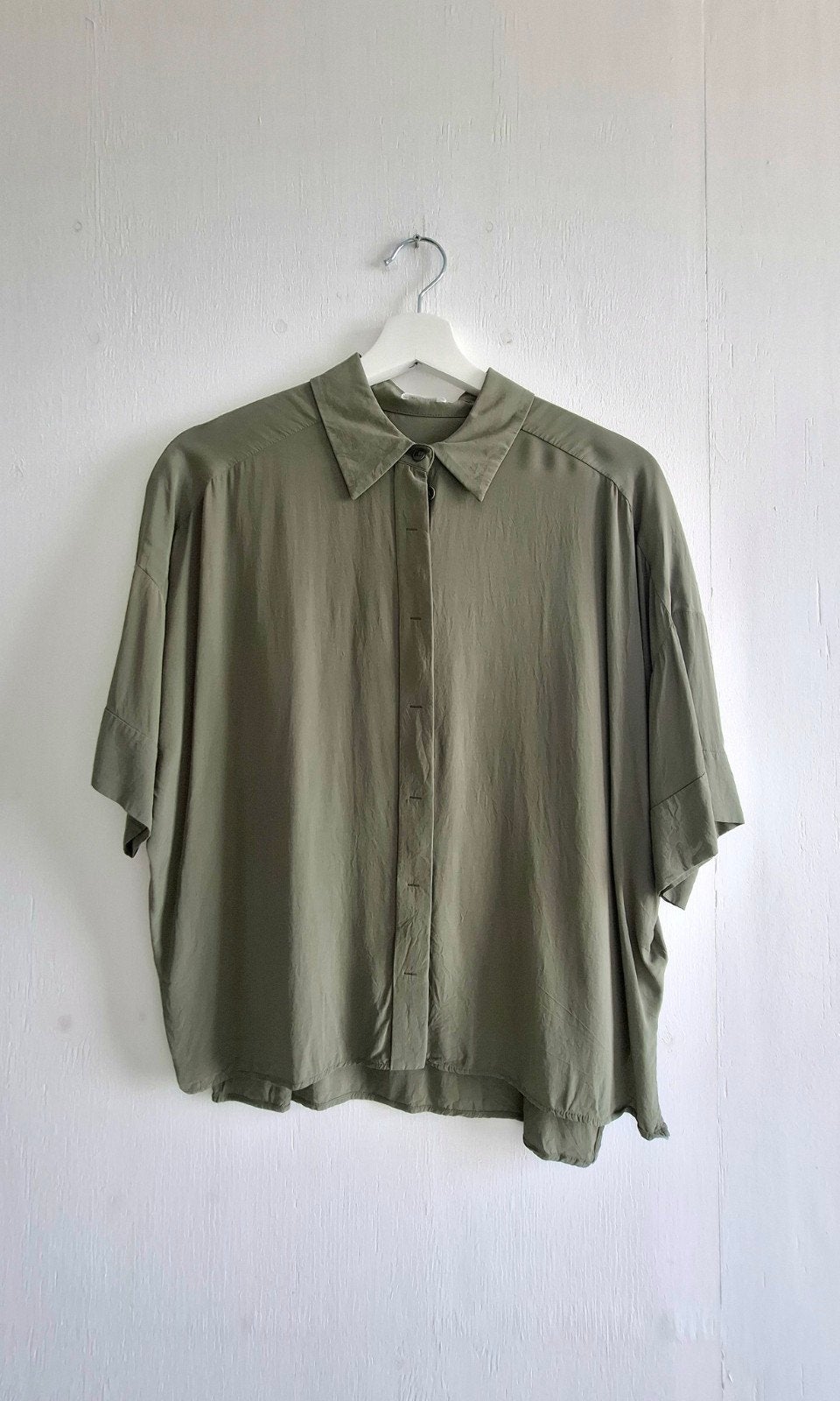 Drykorn S/36 viscose blouse mosgroen, Drykorn, Verzenden, Zo goed als nieuw, Maat 36 (S)