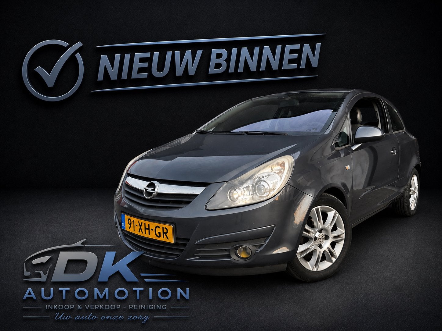 Opel Corsa 2007 Grijs 1.4 benzine, Auto's, Bedrijf, Handgeschakeld, 1364 cc, Zilver of Grijs