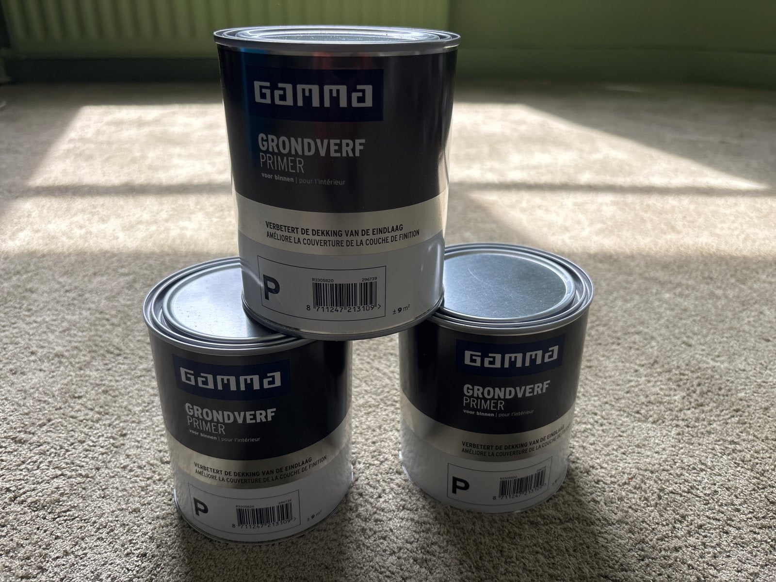 3x Gamma Grondverf Primer Binnen (Nieuw) - Blauw, Blauw, Nieuw, Ophalen of Verzenden, Verf