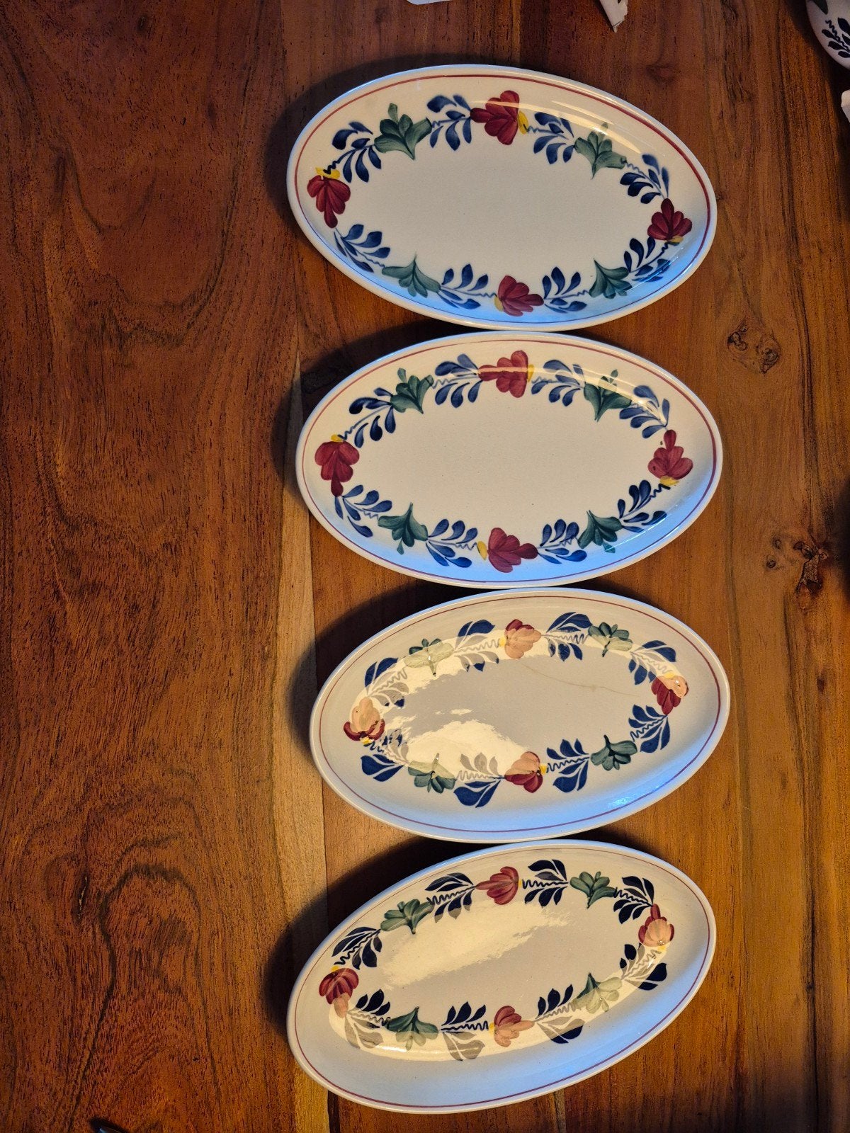 Boerenbont schalen - set van 4, Gebruikt, Keramiek, Landelijk/Boerenbont, Ophalen of Verzenden