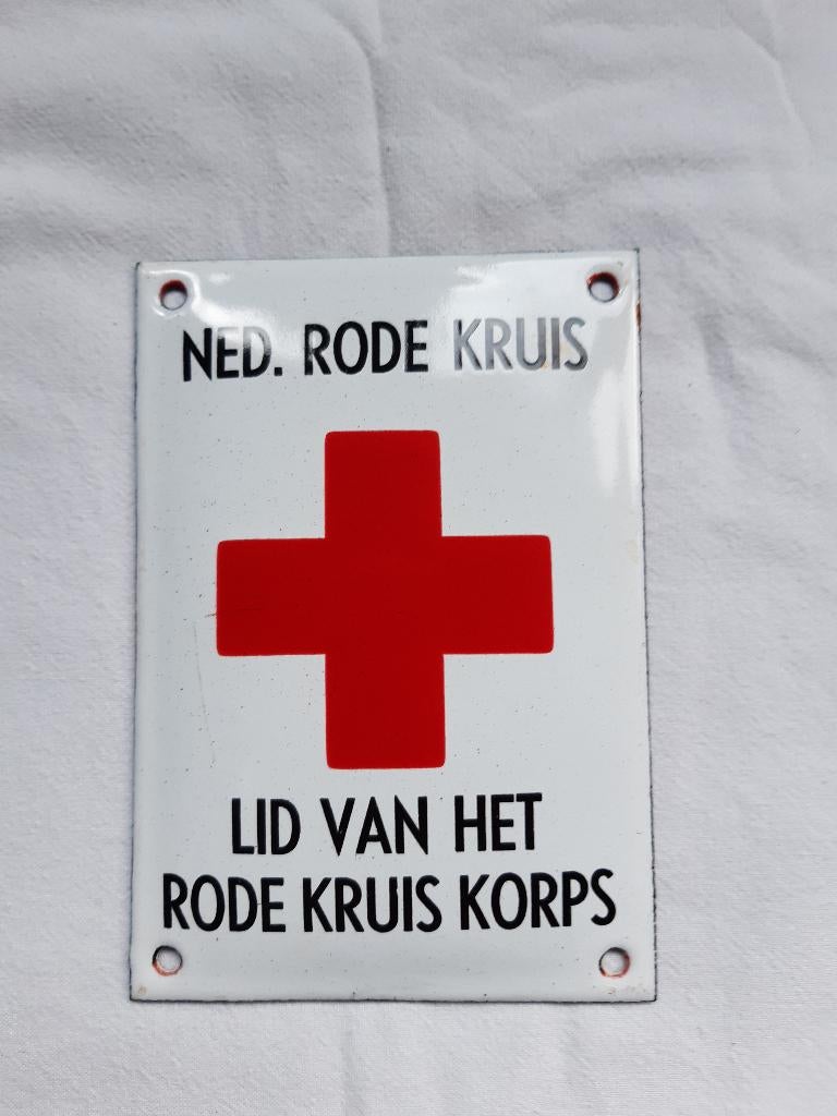 orgineel emaille bord rode kruis jaren 30 mint, Ophalen of Verzenden