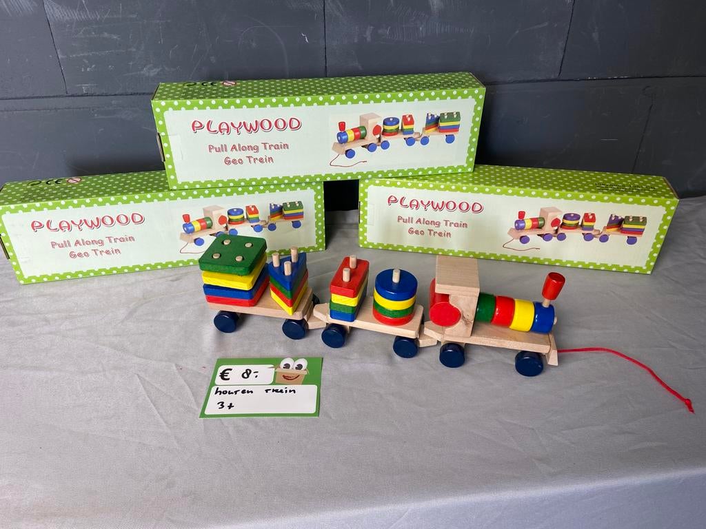 Houten speelgoed trein, Ophalen, Playwood, Zo goed als nieuw, Nb