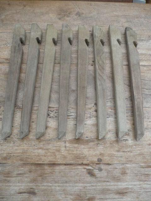 Houten degelijke tent strand haringen 42 cm, Ophalen of Verzenden, Gebruikt