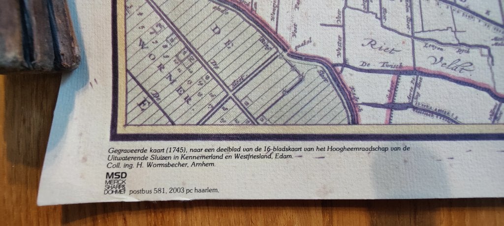 Kaart van uitwaterende sluizen kennemerland, Gelezen, Ophalen of Verzenden, Landkaart, 1800 tot 2000