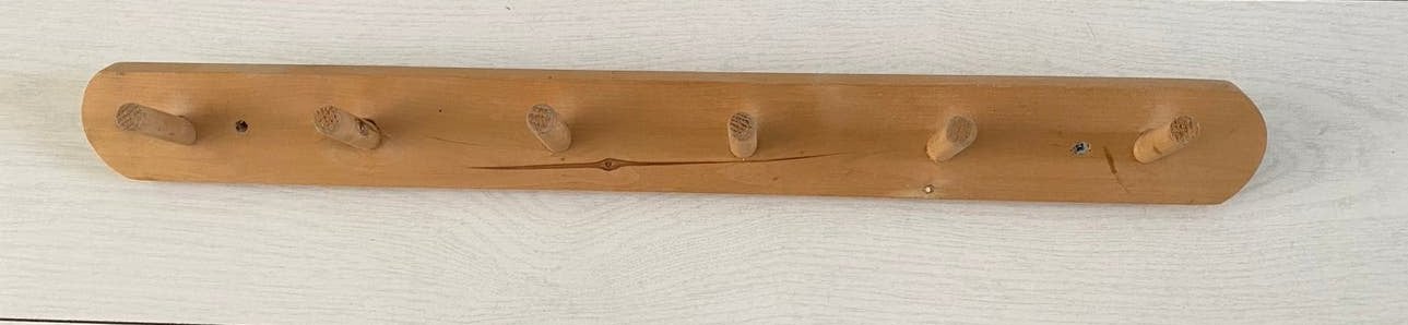 Houten kapstokje IKEA met 6 haken, Ophalen of Verzenden, Gebruikt, Hout, Wandkapstok
