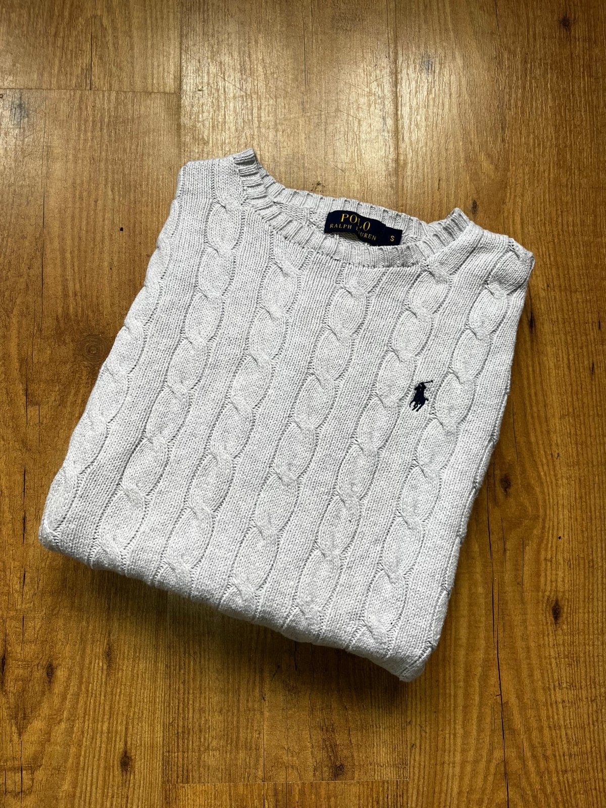 Ralph Lauren gebreide trui, grijs, S, Kleding | Heren, Truien en Vesten, Ophalen of Verzenden, Zo goed als nieuw, Maat 46 (S) of kleiner