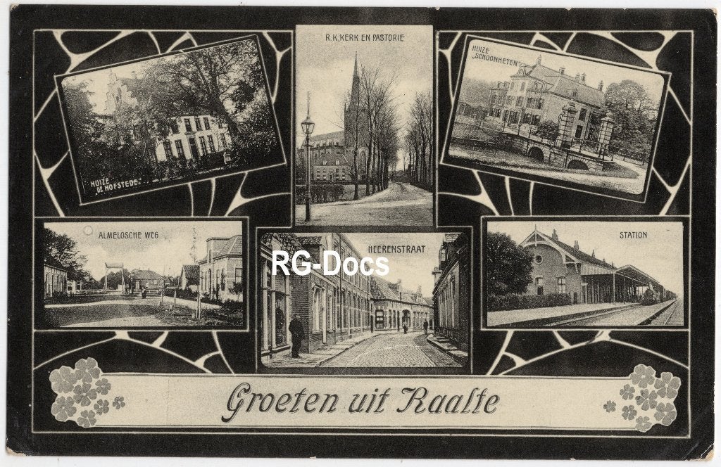 Ansichtkaart Briefkaart Trein station Raalte gezichten c1910, Verzamelen, Ophalen of Verzenden, Voor 1920, Ongelopen, Overijssel