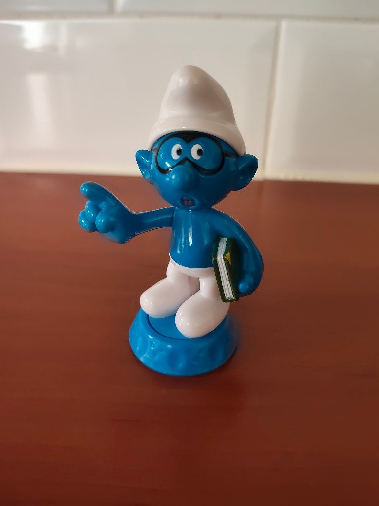 bril smurf (ca 9 cm hoog), Ophalen, Zo goed als nieuw, Brilsmurf, Poppetje, Figuurtje of Knuffel