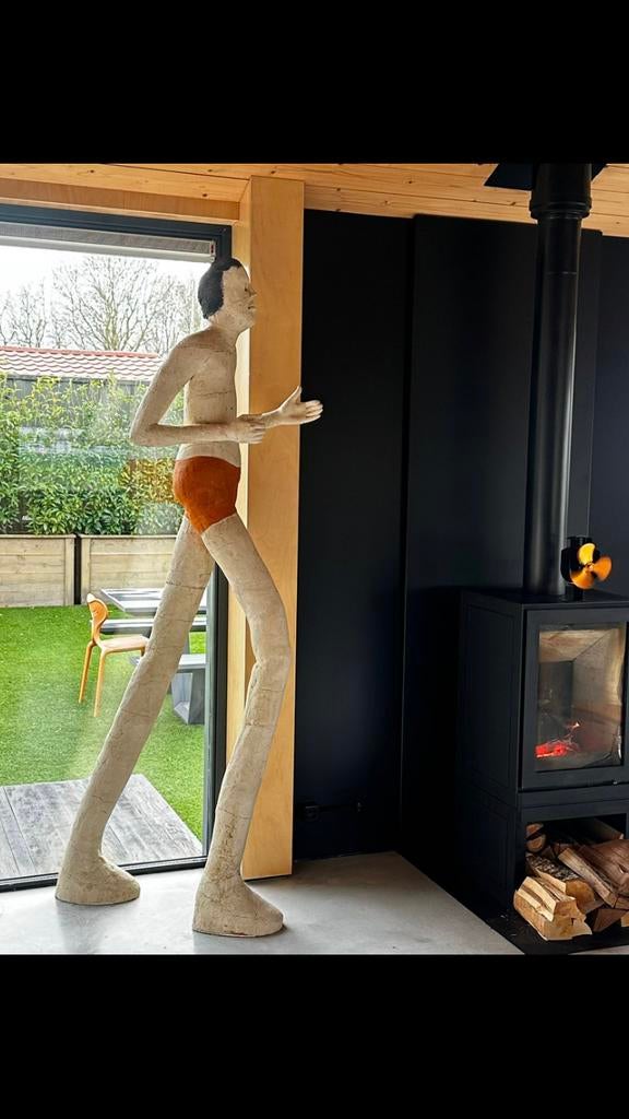 "Meer dan lang" Sjer Jacobs uniek keramiek beeld 217 cm, Antiek en Kunst, Kunst | Beelden en Houtsnijwerken, Ophalen