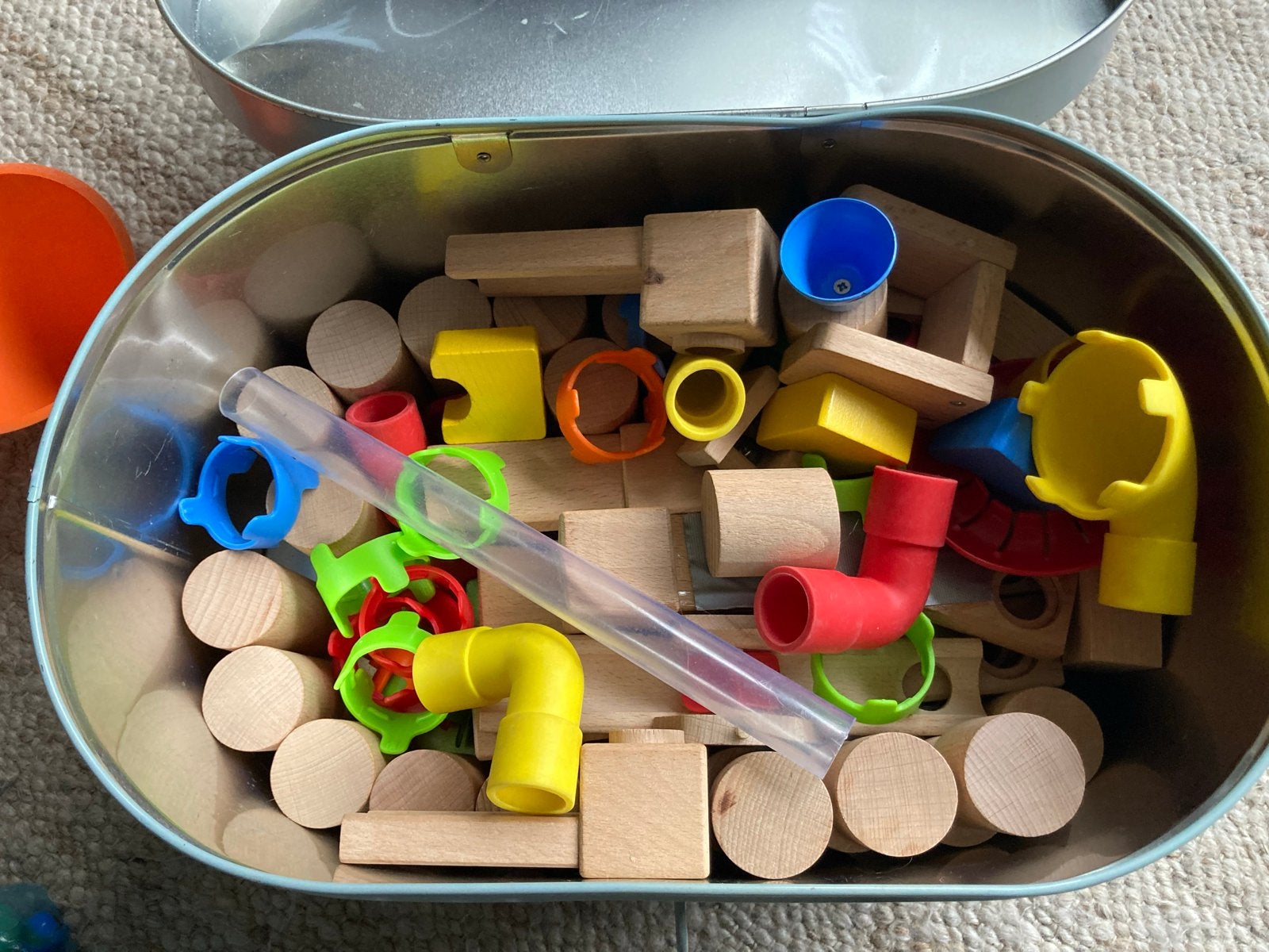 Haba knikkerbaan met houten blokken en accessoires, Kinderen en Baby's, Ophalen, Gebruikt, Overige merken