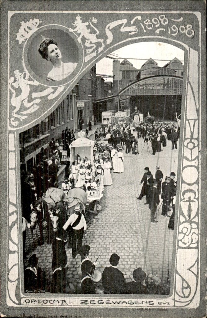 Rotterdam - Optocht - Zegewagens, Ophalen of Verzenden, Voor 1920, Gelopen, Zuid-Holland