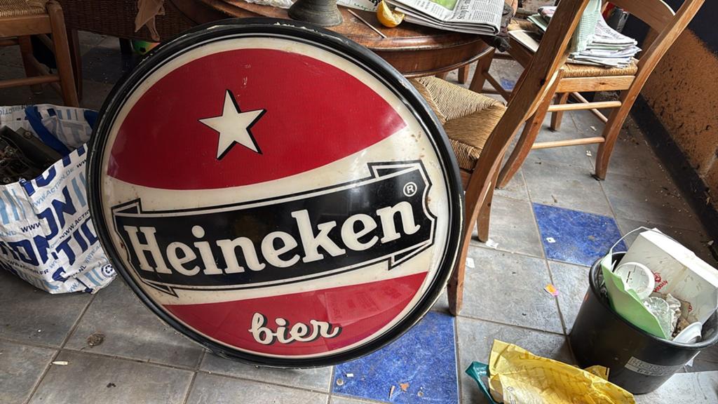 Vintage Heineken Bier Reclamebord / Lichtbak, Ophalen of Verzenden, Gebruikt, Lichtbak of (neon) lamp