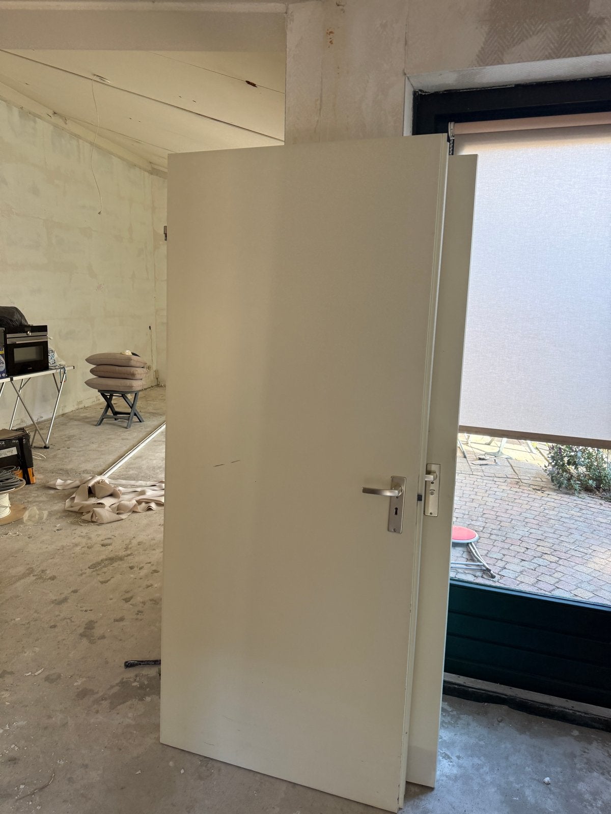 GRATIS Witte binnendeur met klink - Gebruikt -, Ophalen, Gebruikt, 80 tot 100 cm, Binnendeur