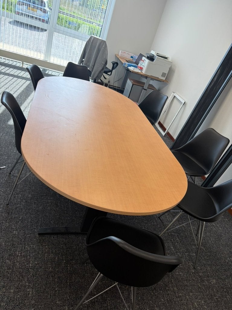 Kantine-/vergadertafel inclusief 8 stoelen – Moet snel weg!, Gebruikt, Kantine of Aula, NVT, Tafel