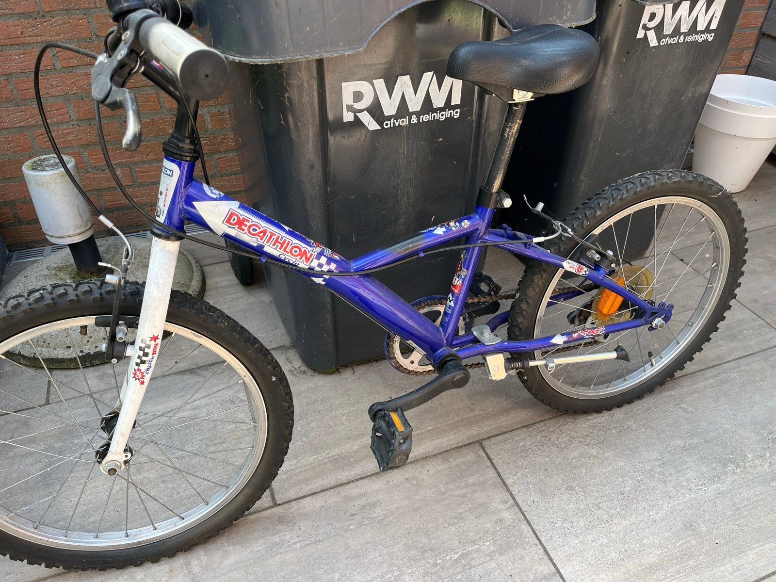 Kinderfiets - Blauw, Fietsen en Brommers, Ophalen, Gebruikt, Velgrem, 16 tot 20 inch