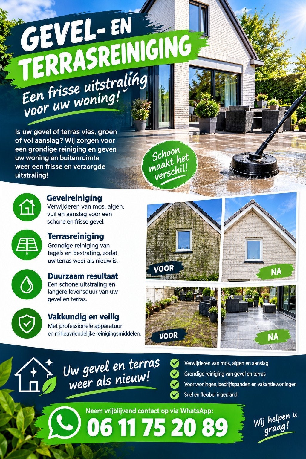 uw terras , woning , of bedrijfspand laten stralen?, Ophalen, Onkruidbestrijding