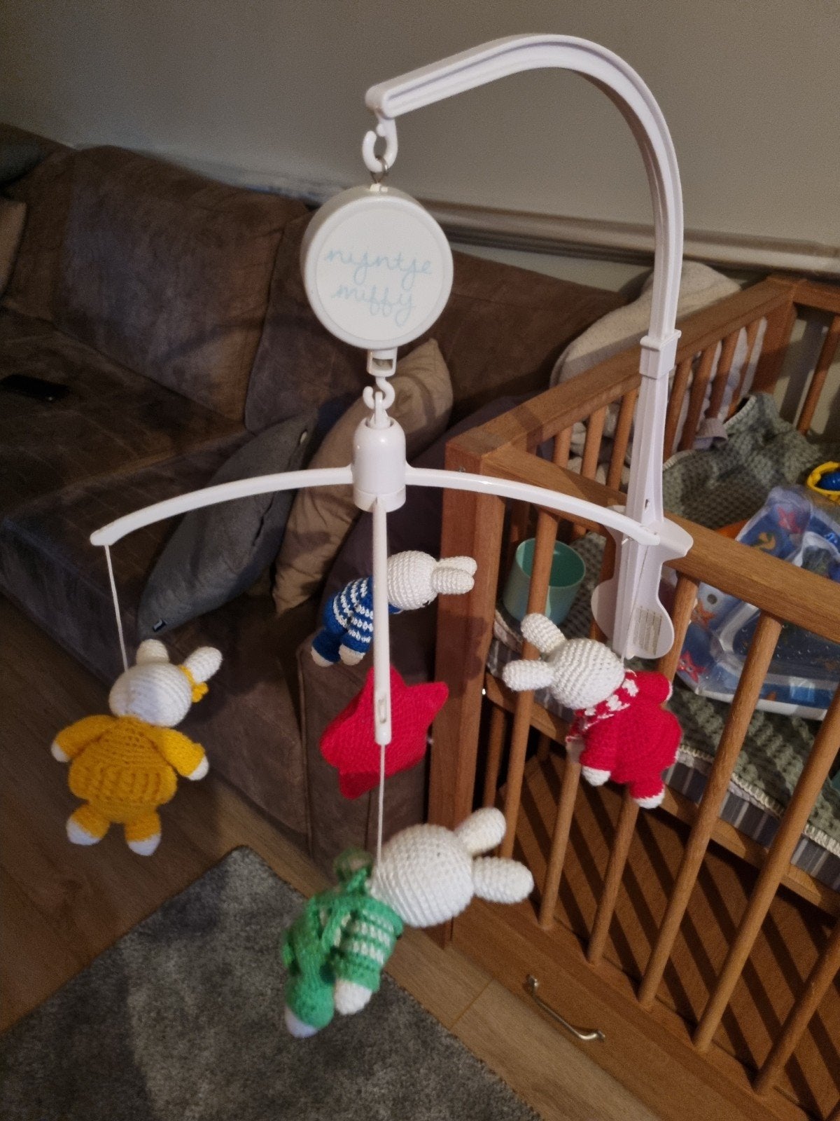 Nijntje Muziek Mobiel voor Baby - Handgemaakt, Ophalen of Verzenden, Zo goed als nieuw, Mobiel, Met geluid