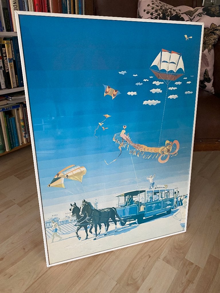 Aluminium Lijst met litho Henny Gusta, Antiek en Kunst, Ophalen