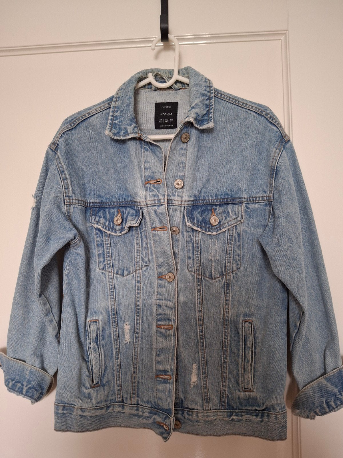 Bershka jeansjas Dames xxs, Bershka, Ophalen of Verzenden, Zo goed als nieuw, Maat 34 (XS) of kleiner