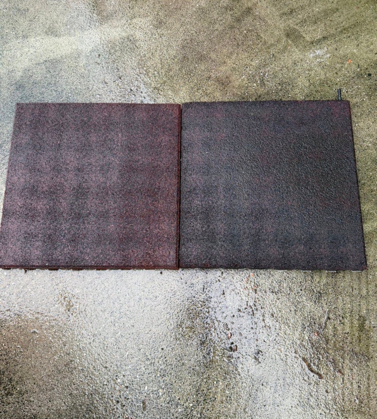 Rubberen tegels 49x49x4 speeltoestel ed ca 25m2, Ophalen, Gebruikt, Rubber, 10 m² of meer