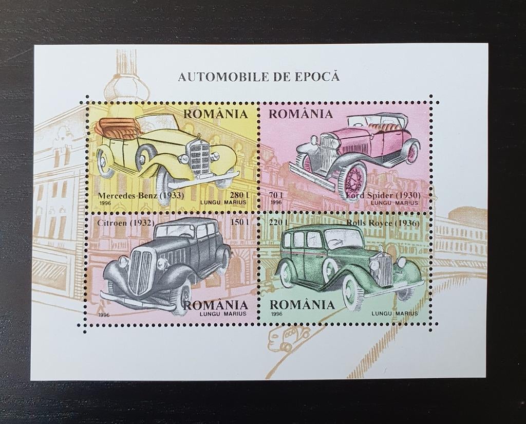 Roemenie 1996 Auto Oldtimers Michel blok 303 postfris, Verzenden, Postfris, Auto's