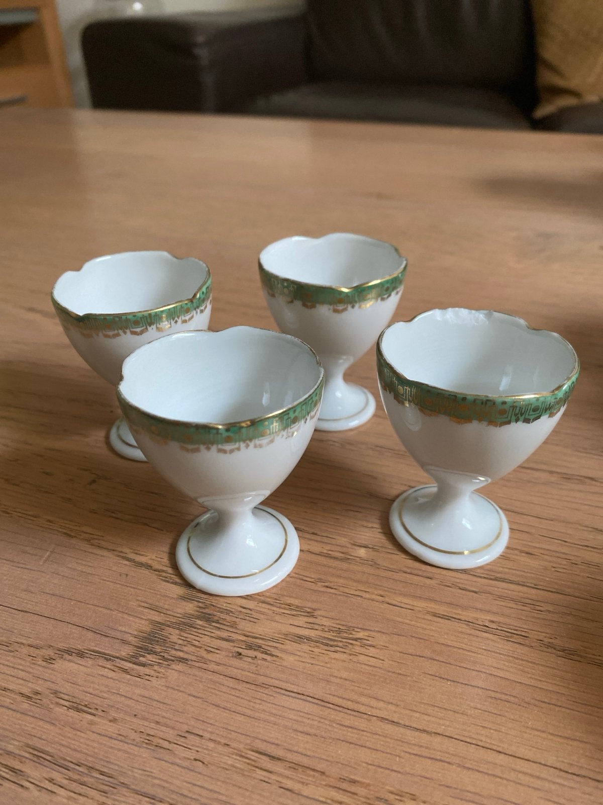Vintage porseleinen koffieservies en eierdopjes, Ophalen of Verzenden