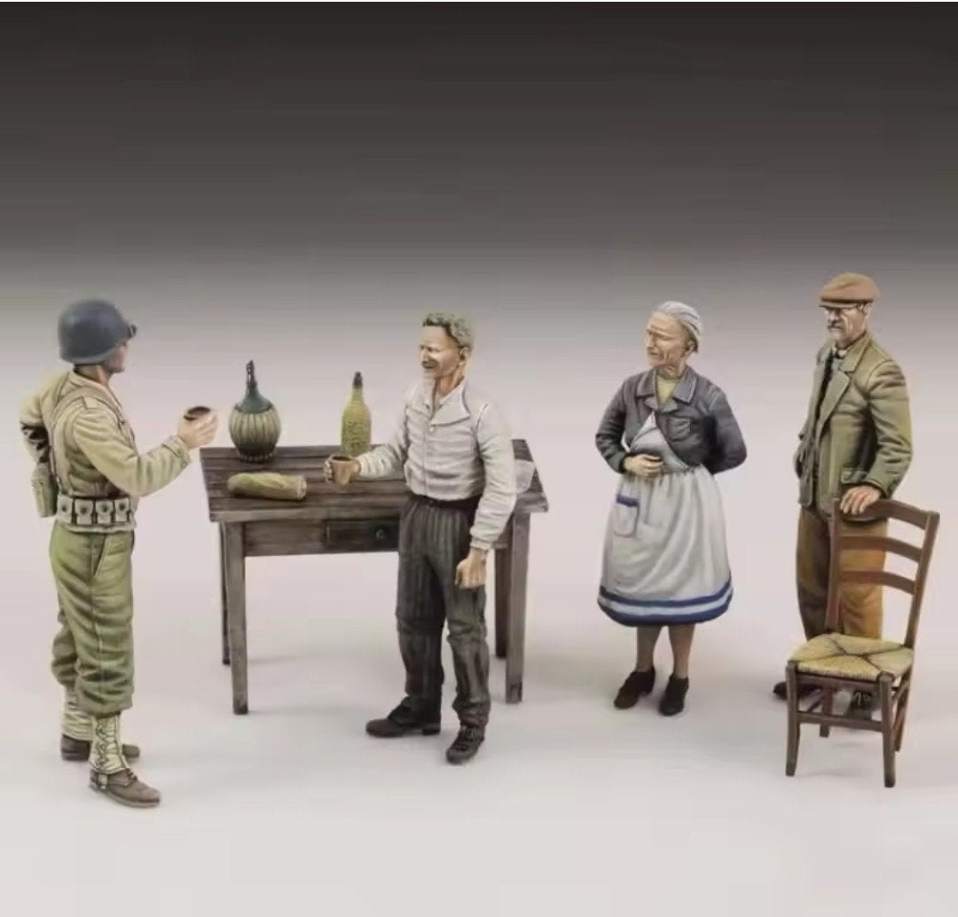 Resin 1/35 figuren set WOII - Libération. Mon ami., Ophalen of Verzenden, Nieuw, 1:35 tot 1:50, Diorama