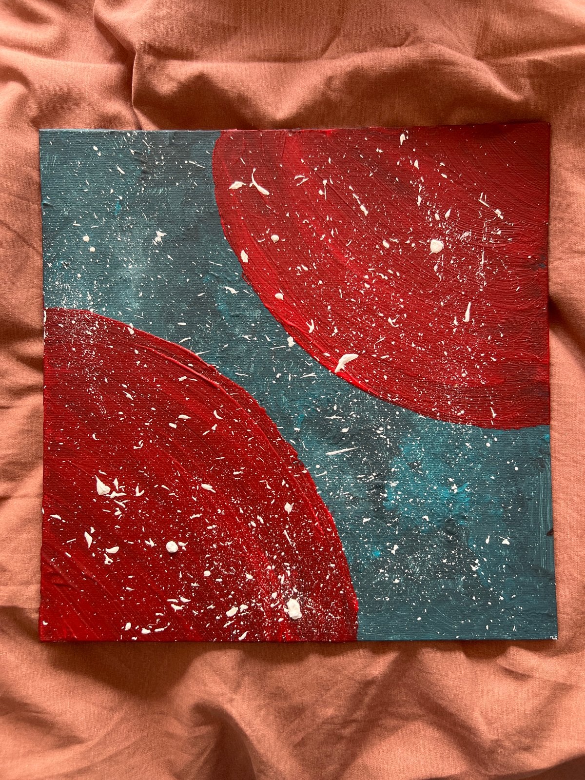 Abstract schilderij van jonge kunstenaar, Ophalen of Verzenden