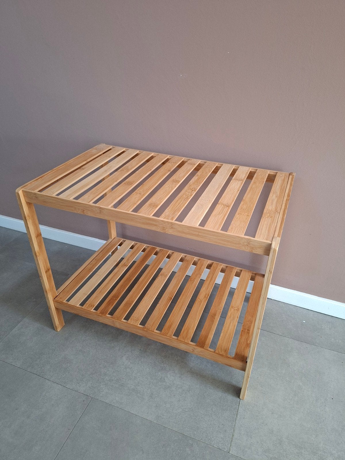 Bamboe badkamer rekje van Ikea, Ophalen, (Half)hoge kast, 50 tot 100 cm, Zo goed als nieuw