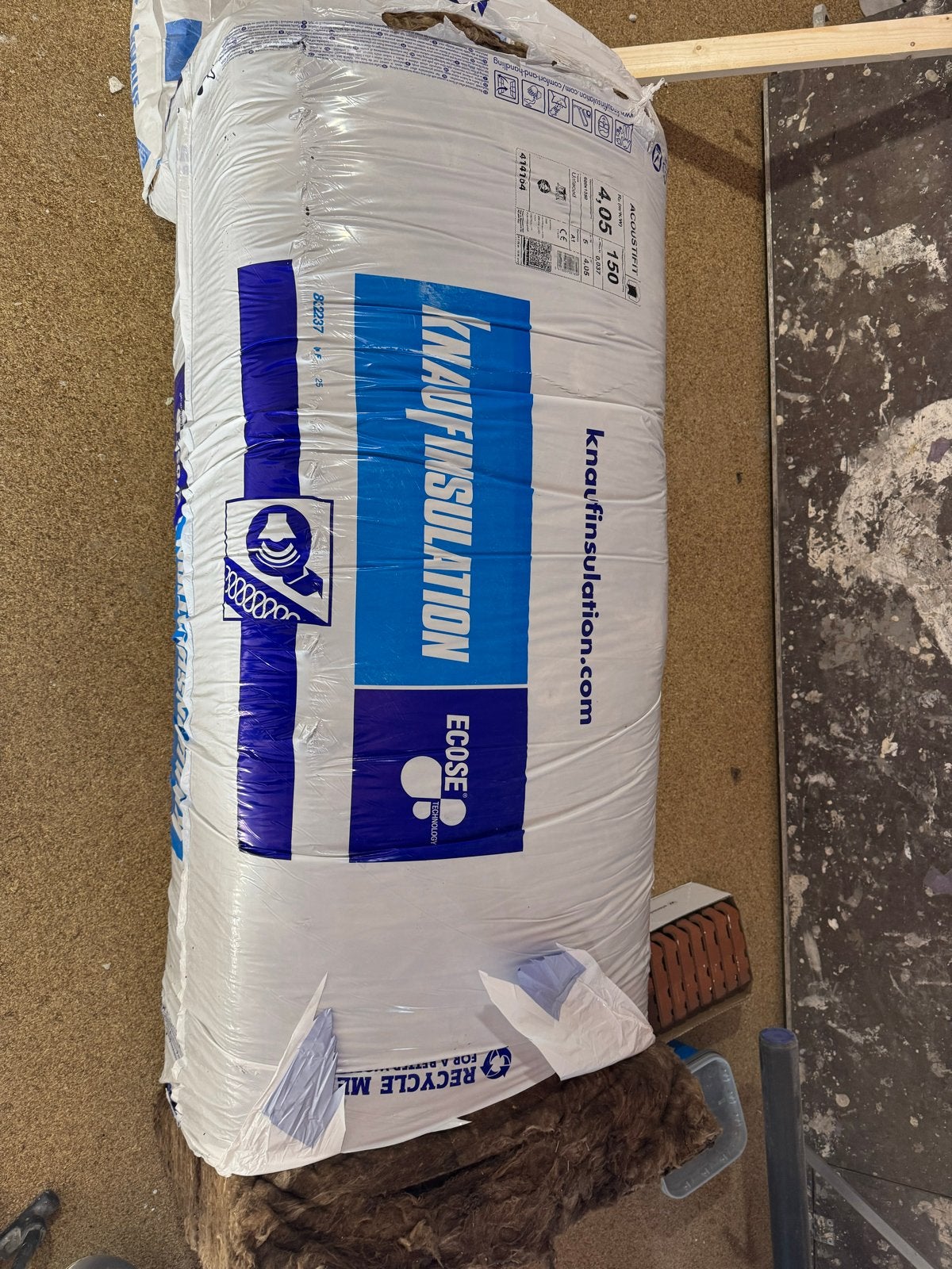 Knauf Isolatie Glaswol Acoustifit 150mm - MORGEN OPHALEN €10, Ophalen, 12 cm of meer, Nieuw, Minder dan 5 m²