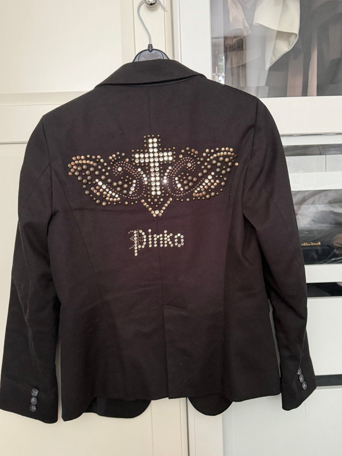 Pinko Zwart Jasje met Studs - Maat S, Zwart, Ophalen of Verzenden, Zo goed als nieuw, Jasje
