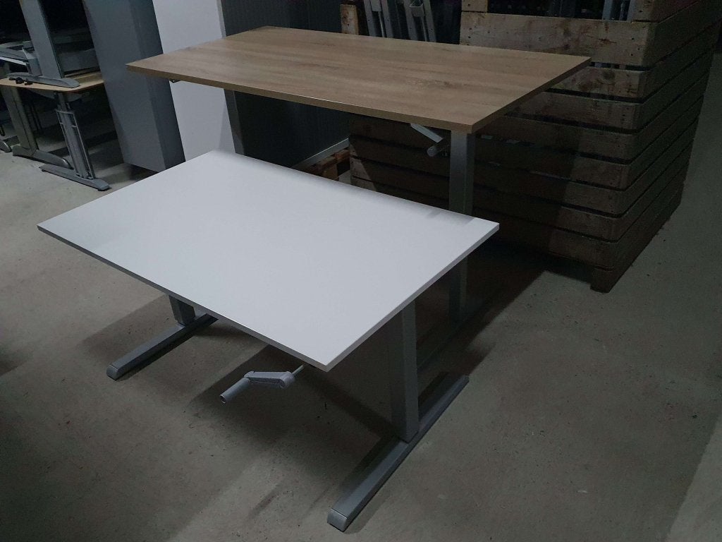 30x Zit-sta bureau ( ook met nieuwe bladen div kleuren ), Zit-sta bureau, VST, In hoogte verstelbaar, Ophalen of Verzenden