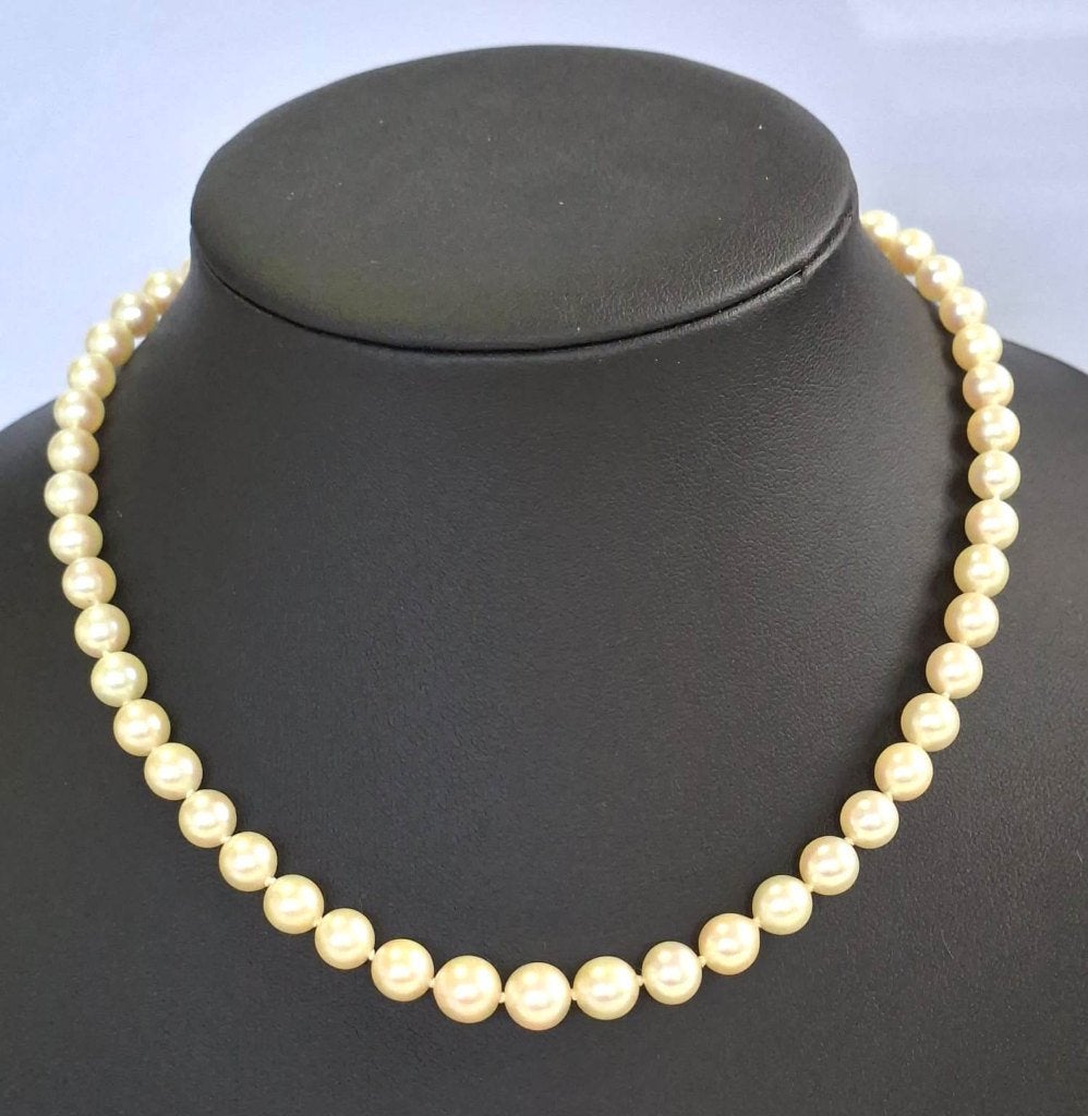 Schitterende 14-KT Goud Akoya Zoutwater Parel Ketting 40 CM, Ophalen of Verzenden, Goud, Ketting, Met edelsteen