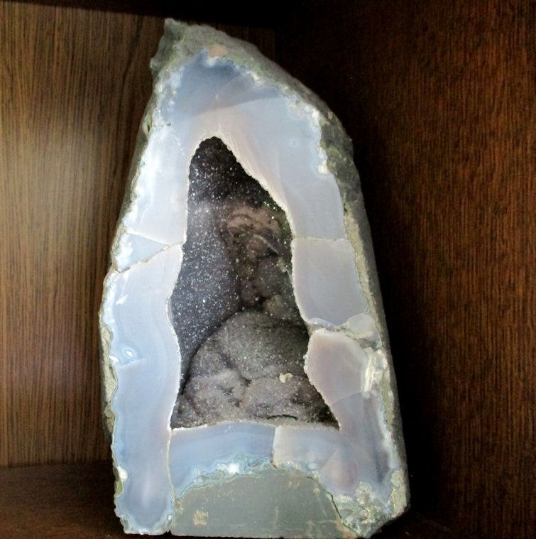 Agaat - geode met kristallen 5,8kg, Ophalen of Verzenden, Mineraal
