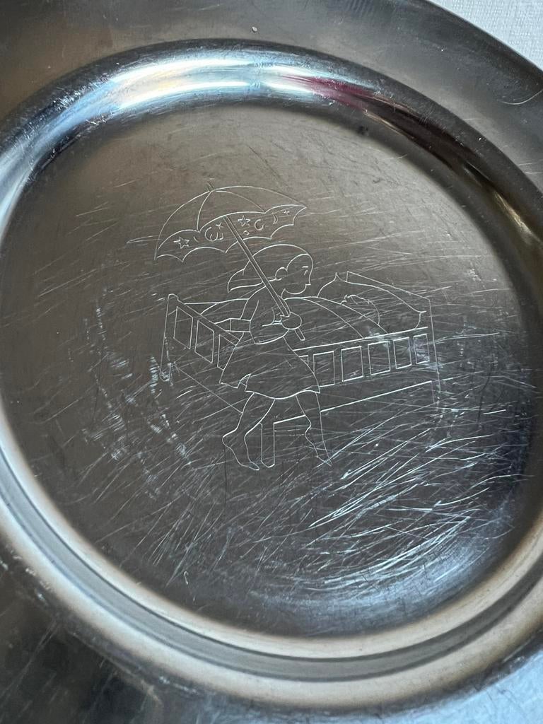 Vintage Deens Lundtofte RVS  Kinderbord Elfje Jaren 60, Antiek en Kunst, Ophalen of Verzenden