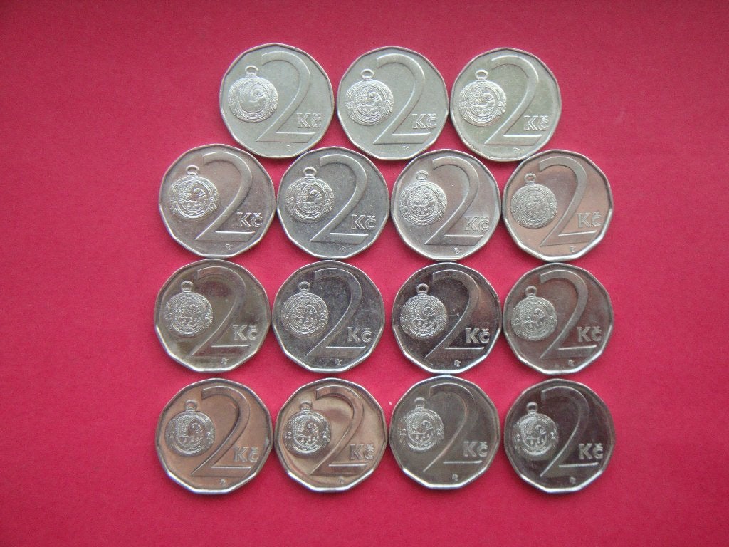 Kavel Tsjechië setje munten 2 Kronen 1993 / 2012., Verzenden, Overige landen, Setje