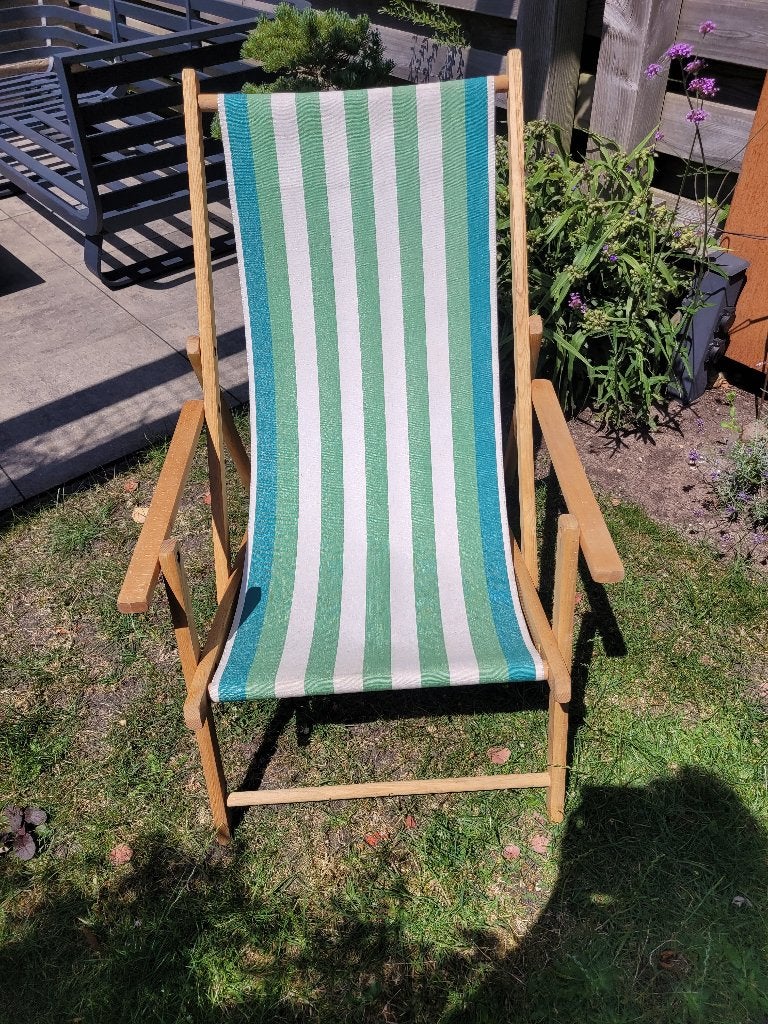 Vintage strandstoel, Ophalen, Gebruikt, Hout, Inklapbaar