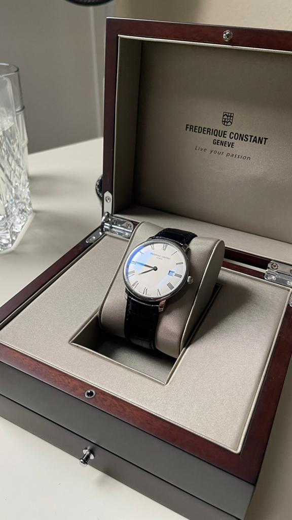 Frederique Constant slimline automatic FC-306MR4S6, Ophalen of Verzenden, Zo goed als nieuw, Staal, Overige merken