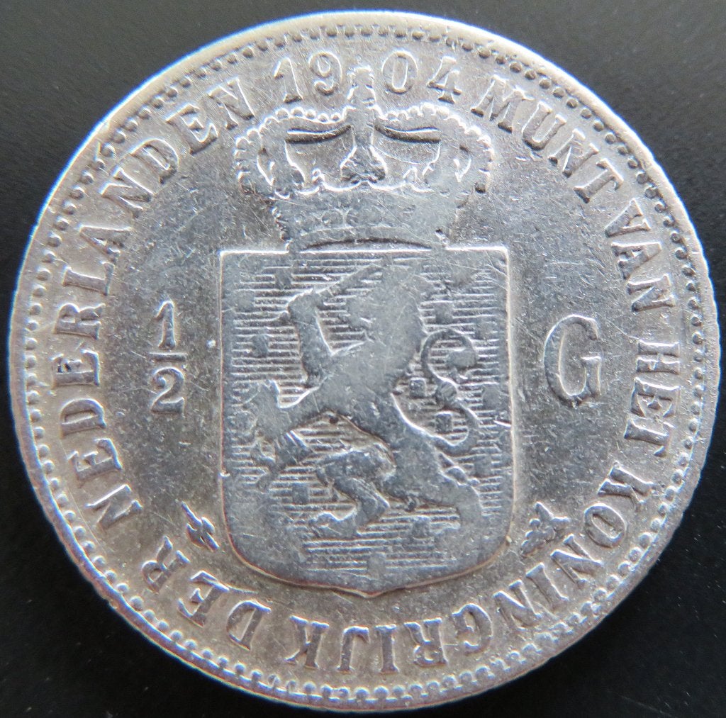 Halve Gulden 1904, ½ gulden, Verzenden, Zilver, Koningin Wilhelmina
