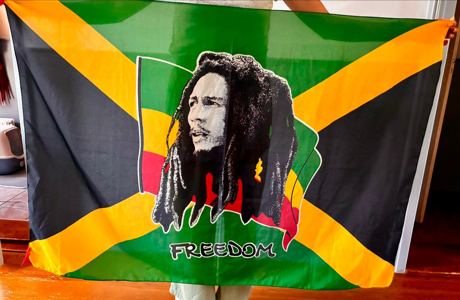 Vlag Freedom Bob Marley Jamaica rasta, Diversen, Ophalen of Verzenden, Gebruikt