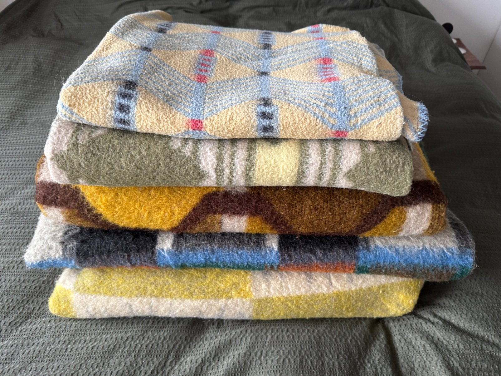 5 vintage dekens, Ophalen, Gebruikt, Overige maten, Deken of Dekbed