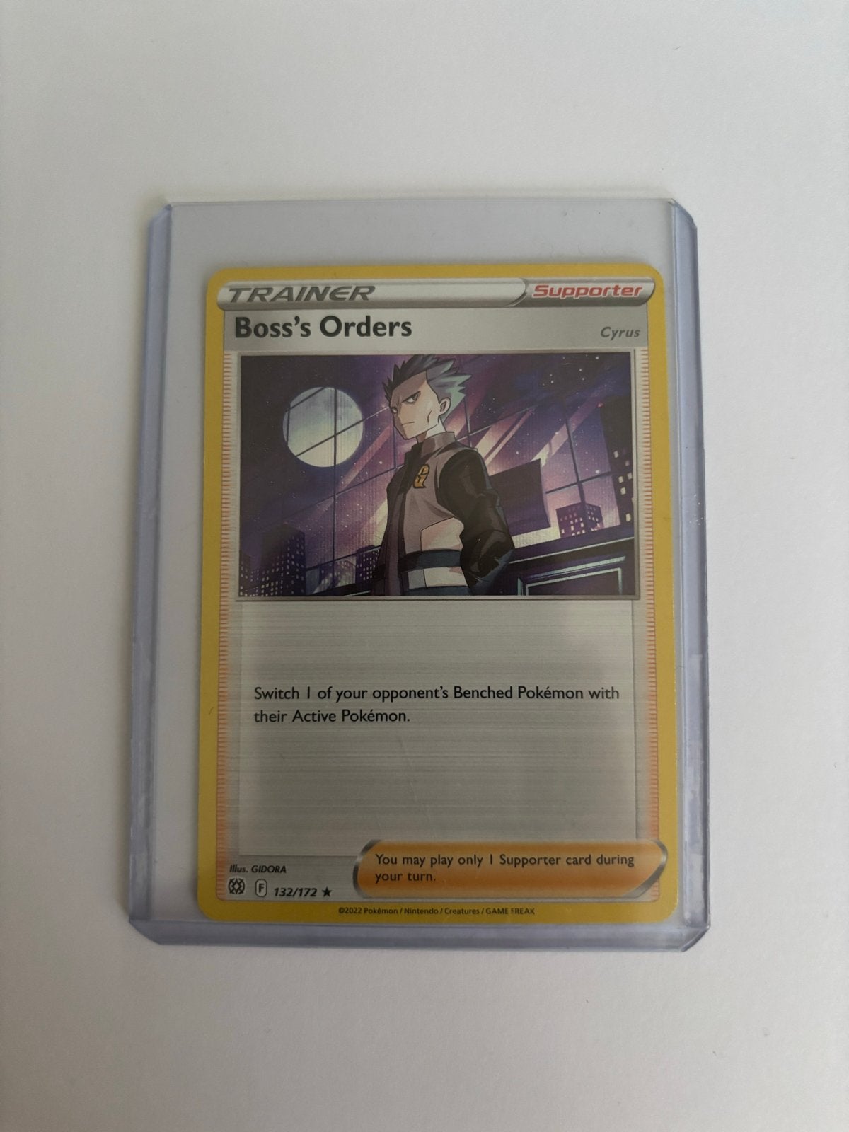 Pokemon TCG Boss's Orders (Cyrus) Trainer Kaart 132/172, Ophalen of Verzenden, Zo goed als nieuw, Losse kaart